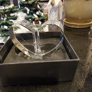 Crystal heart candle holder handblown gorgeous